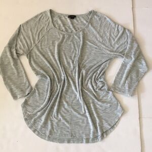 New Directions Heathered Long-sleeve Tee with Seam Detail Size XL